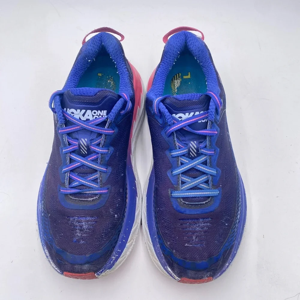 Hoka One One Bondi 5 Running Shoes‎ Womens 8 D Wide Blue Pink 1016605 BSTW